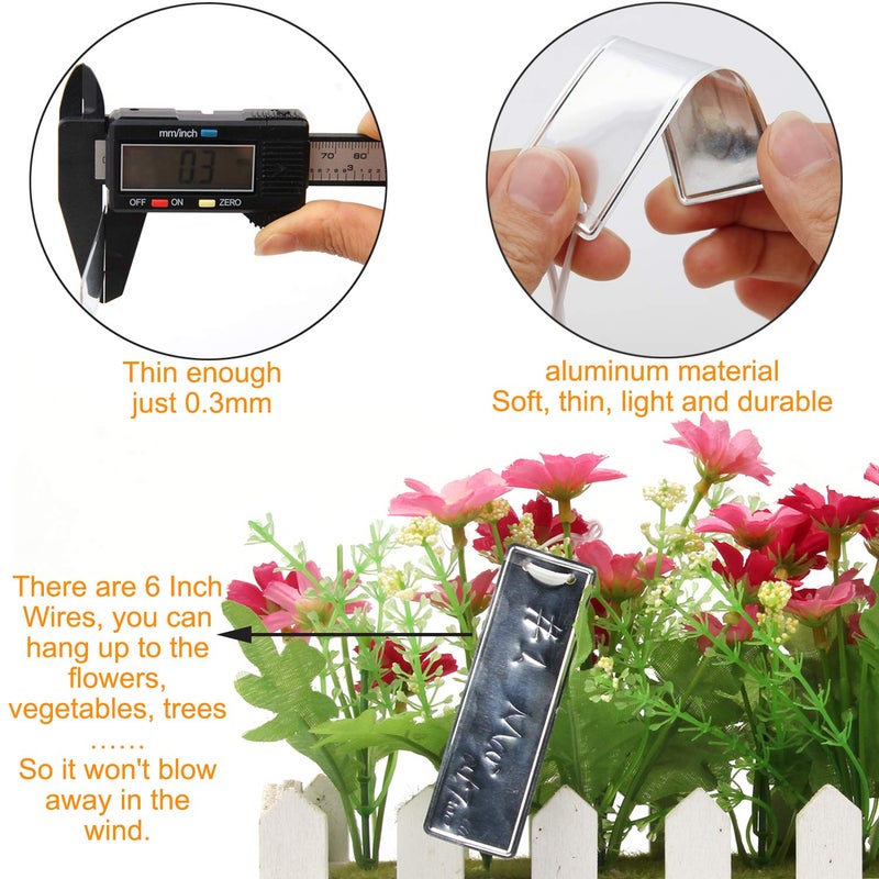 Coolrunner Aluminum Plant Labels, Double Sided Metal Labels, Metal Label Tree ID Tags Durable & Waterproof Pot Label Tag Outdoor Marker for Indoor Outdoor Gardening Nursery (50) - Image 4